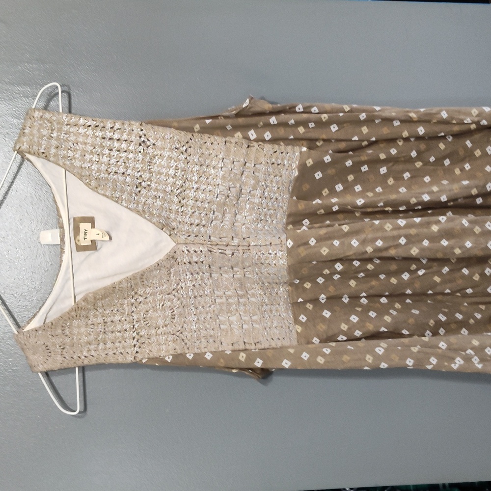 Anthropologie Tan and Cream Tank Top